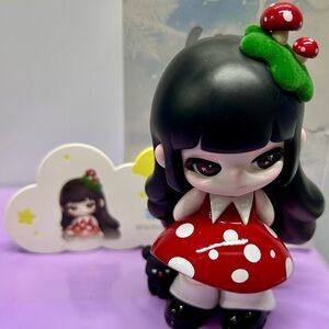 Liita Waiting Cute Mushroom Doll with Red Polka Dot Dress